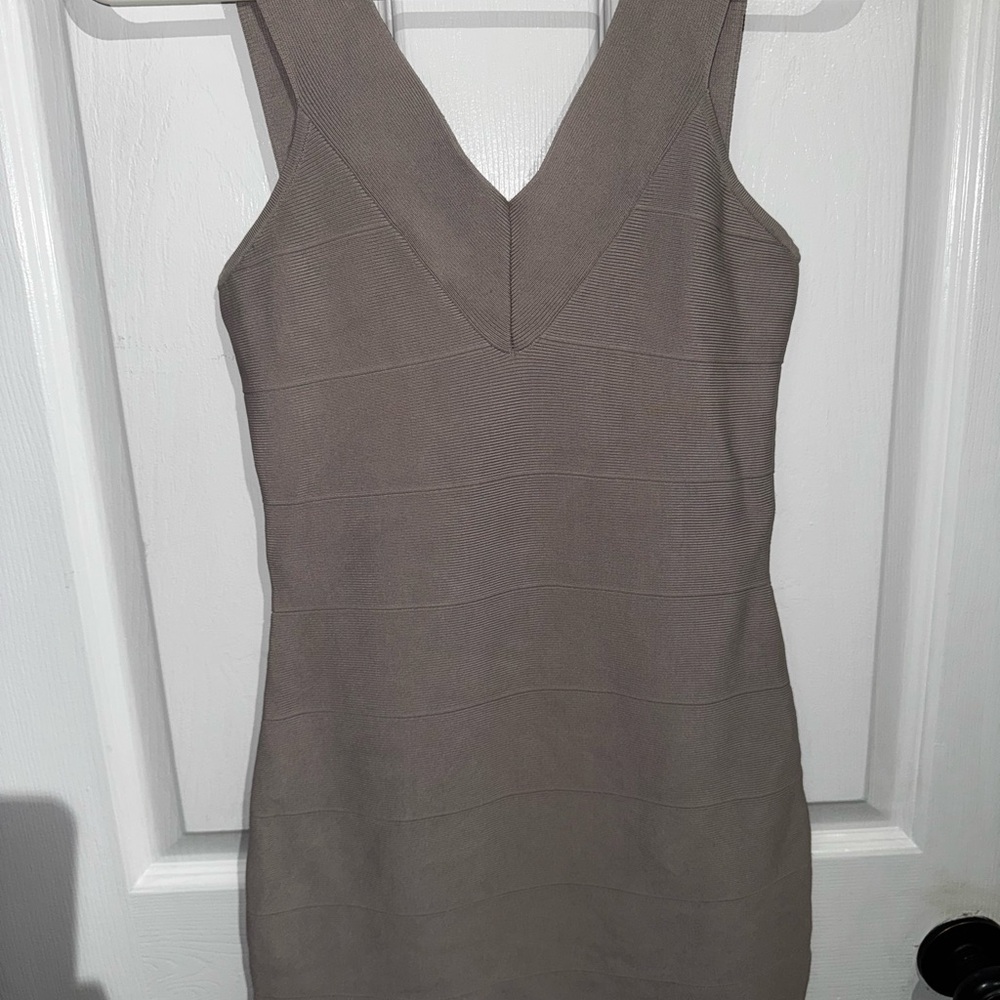 Guess Marciano Taupe Sleeveless Bandeau Dress